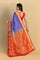 ROYAL BLUE and RED BROCADE SILK Saree with KANCHIPURAM