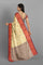 LIGHT YELLOW and PURPLE FLORAL JAAL WARM SILK Saree with BANARASI FANCY