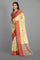 LIGHT YELLOW and PURPLE FLORAL JAAL WARM SILK Saree with BANARASI FANCY