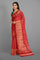 RED and GOLD JAAL CHINIYA SILK Saree with BANARASI