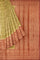 LIGHT OLIVE GREEN and MAROON CHECKS AND BUTTIS CHINIYA SILK Saree with BANARASI