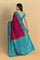 PURPLE and TEAL BUTTIS VISCOSE SILK Saree with BANARASI FANCY