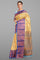 PEACH and BLUE BROCADE SILK Saree with KANCHIPURAM