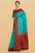 TEAL and MAROON BUTTIS VISCOSE SILK Saree with BANARASI FANCY