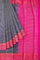 NAVY BLUE and MAGENTA JAAL KATHAN SILK Saree with BANARASI FANCY