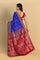 ROYAL BLUE and MAROON FLORAL BUTTIS SILK Saree with BANARASI FANCY