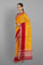 MUSTARD and MAROON JAAL WARM SILK Saree with BANARASI FANCY