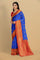 ROYAL BLUE and DARK PINK BUTTIS GEORGETTE Saree with BANARASI FANCY