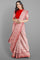 RED and SILVER CHECKS AND BUTTIS SILK Saree with BANARASI FANCY