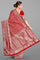 RED and SILVER JAAL SILK Saree with BANARASI FANCY