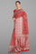 RED and SILVER JAAL SILK Saree with BANARASI FANCY