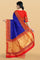 ROYAL BLUE and RED BUTTIS SILK Saree with BANARASI