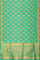 SEA GREEN and GOLD FLORAL JAAL SILK Saree with BANARASI