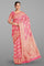 LIGHT PINK and GOLD FLORAL JAAL SILK Saree with BANARASI