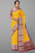 YELLOW and MAROON MOTIFS SILK Saree with FANCY