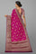 MAGENTA and VIOLET FLORAL JAAL SILK Saree with FANCY