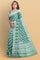 LIGHT OLIVE GREEN and SILVER FLORAL JAAL CHIFFON Saree with BANARASI FANCY