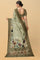MULTI and OLIVE GREEN CHECKS & FLORALS TUSSAR SILK Saree with FANCY