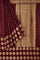 DARK MAROON and GOLD CHECKS SILK Saree with FANCY