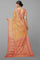 COPPER and DUSTY PINK FLORALS TISSUE SILK Saree with FANCY