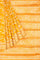 YELLOW and GOLD FLORALS SILK BLEND Saree with SEMI PATTU