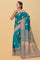 RAMA GREEN and GOLD BUTTIS SILK BLEND Saree with SEMI PATTU