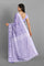ROYAL BLUE and SILVER FLORALS TISSUE SILK Saree with SEMI PATTU