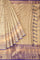 GREY and ROYAL BLUE FLORALS TISSUE SILK Saree with SEMI PATTU