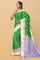 GREEN and BLUE BUTTIS SILK BLEND Saree with SEMI PATTU