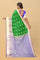 GREEN and BLUE BUTTIS SILK BLEND Saree with SEMI PATTU