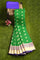 GREEN and BLUE BUTTIS SILK BLEND Saree with SEMI PATTU