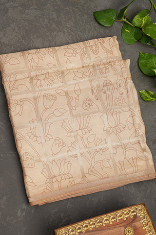 GREEN and DARK PINK DIGITAL PRINT SILK Saree with BANARASI FANCY