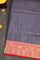 NAVY BLUE and DARK PINK BROCADE SILK Saree with BANARASI FANCY