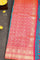 BLUE and DARK PINK CHECKS AND BUTTIS SILK Saree with BANARASI FANCY