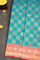 BLUE and DARK PINK CHECKS AND BUTTIS SILK Saree with BANARASI FANCY