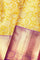 LEMON YELLOW and PURPLE FLORAL JAAL SILK Saree with KANCHIPURAM