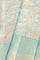 SEA BLUE and GOLD FLORAL JAAL SILK Saree with KANCHIPURAM