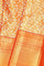ORANGE and GOLD FLORAL JAAL SILK Saree with KANCHIPURAM