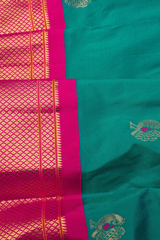 Paithani Silk Buttis Sea Blue Saree