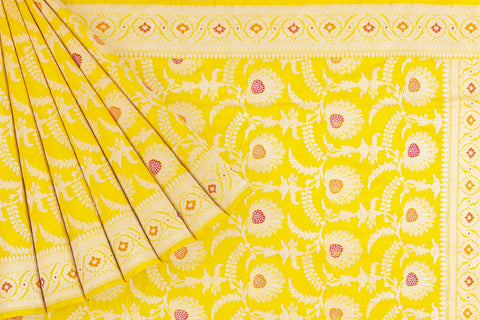 Banarasi Silk Jaal Yellow Saree