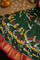 Ikat Silk Ikat Dark Green Saree