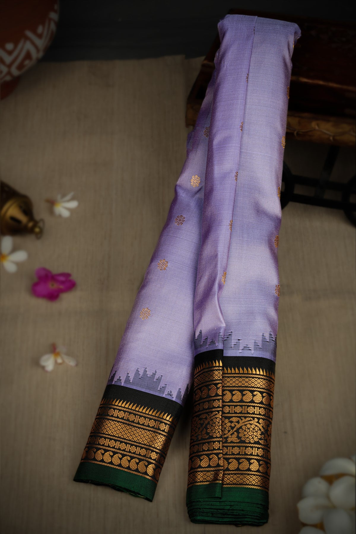 Gadwal Silk Lavender Saree