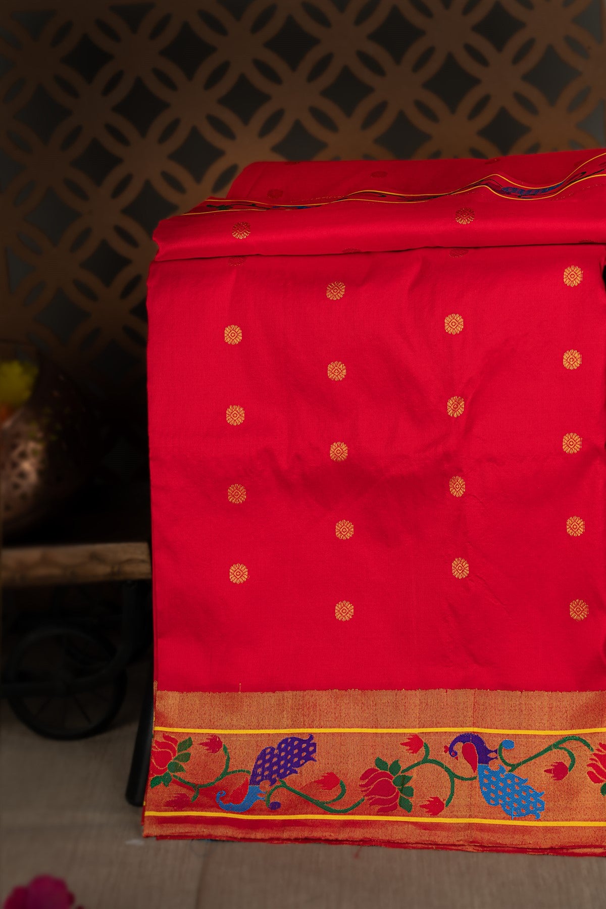 Paithani Silk Red Saree