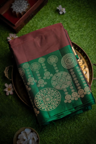 Coimbatore Soft Silk Buttis Brown Saree