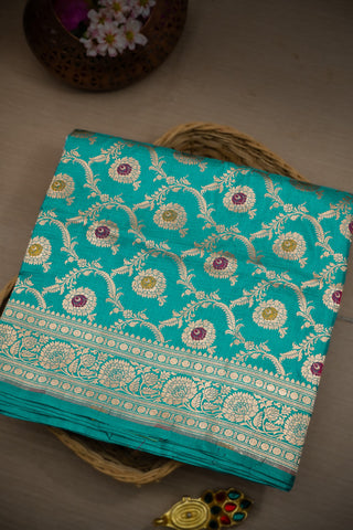 Banarasi Silk Teal Green Saree