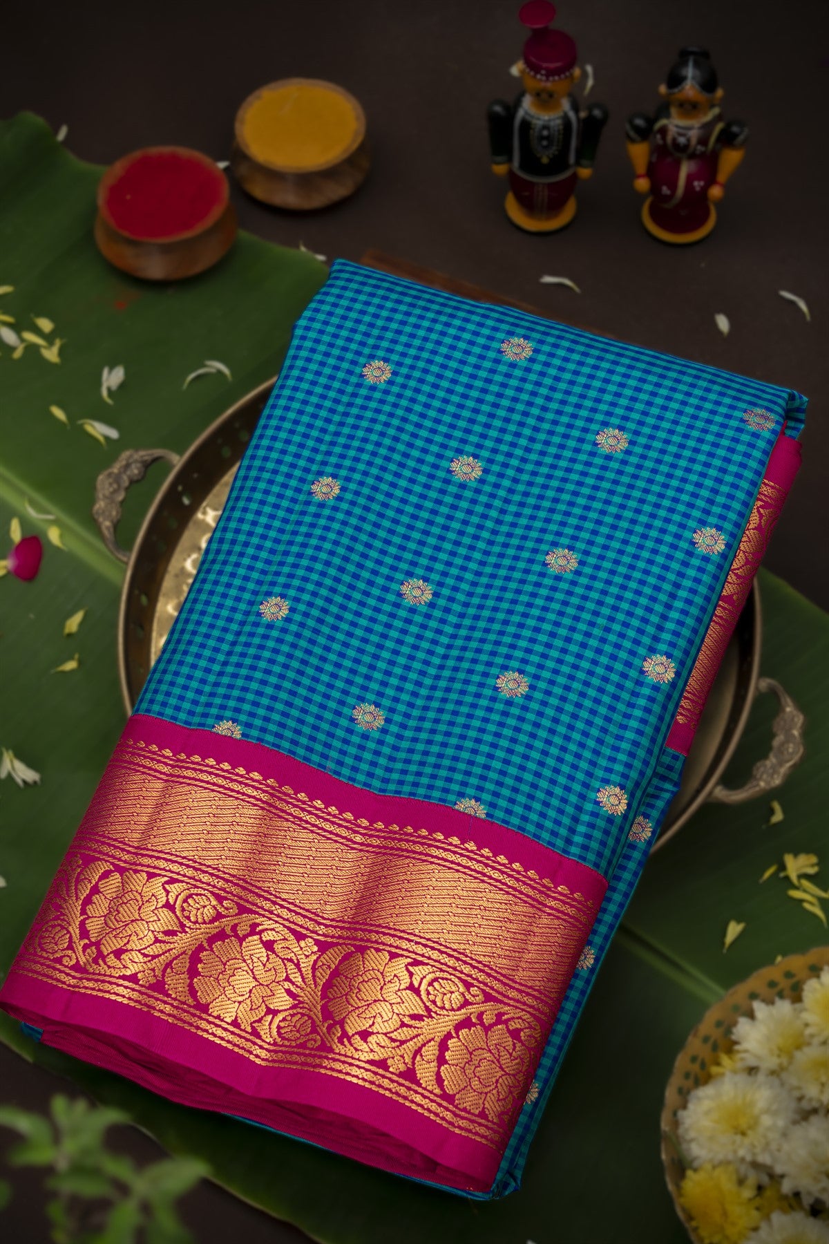 Gadwal Silk Blue Saree