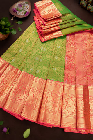 Coimbatore Silk Parrot Green Saree