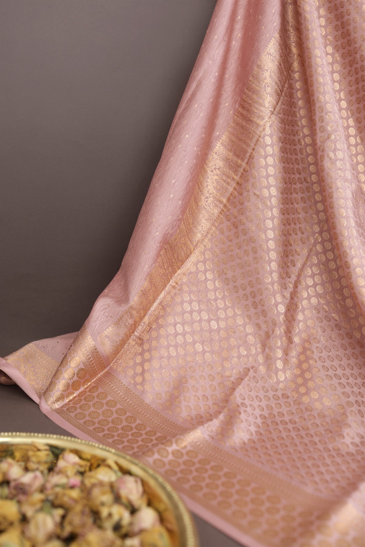 Mysore Crepe Onion Pink Saree