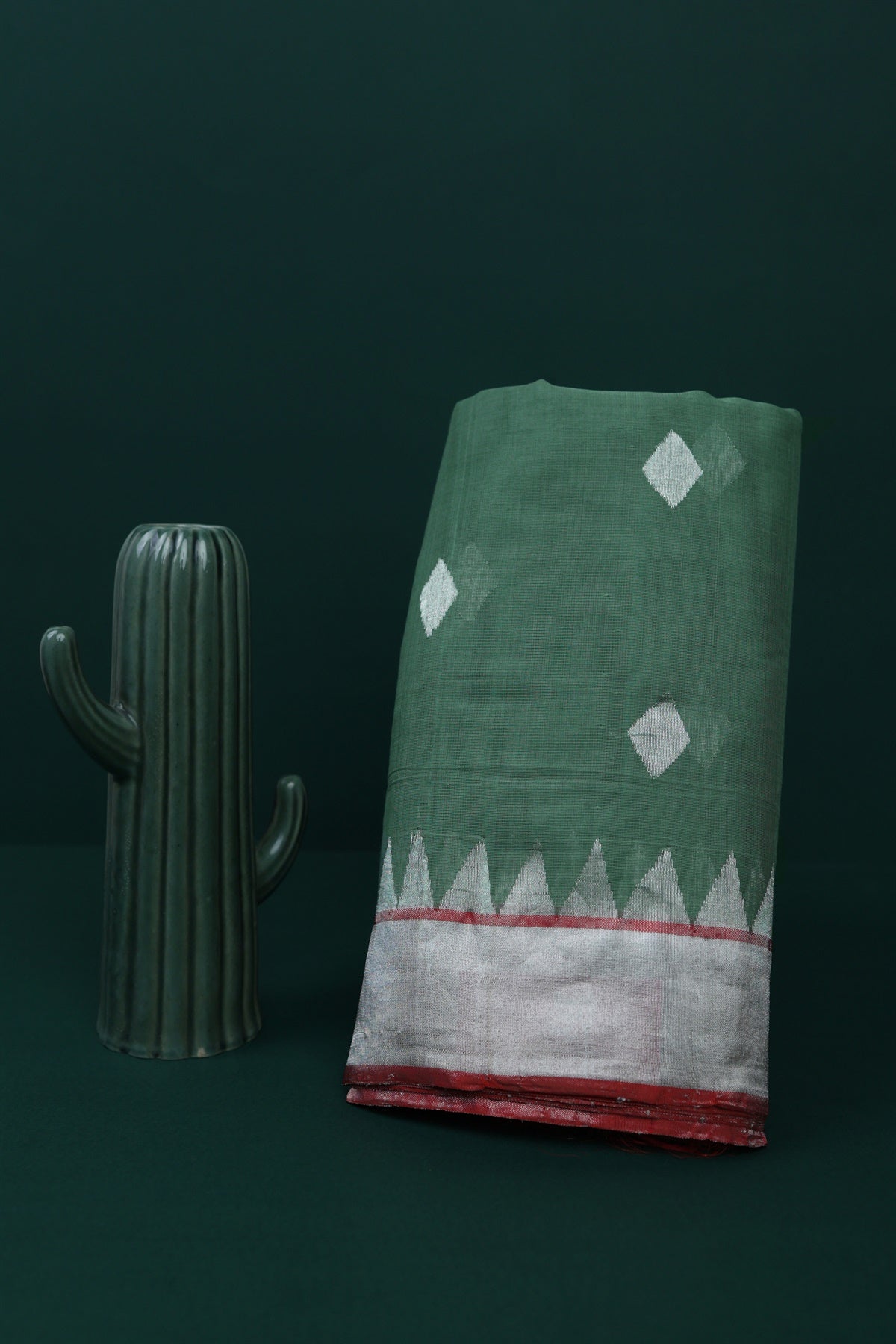 Khaadi Cotton Green Saree