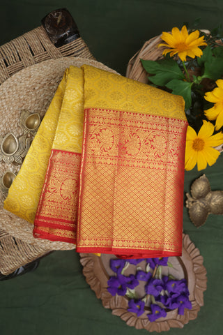 Kancheepuram Silk Mustard Saree